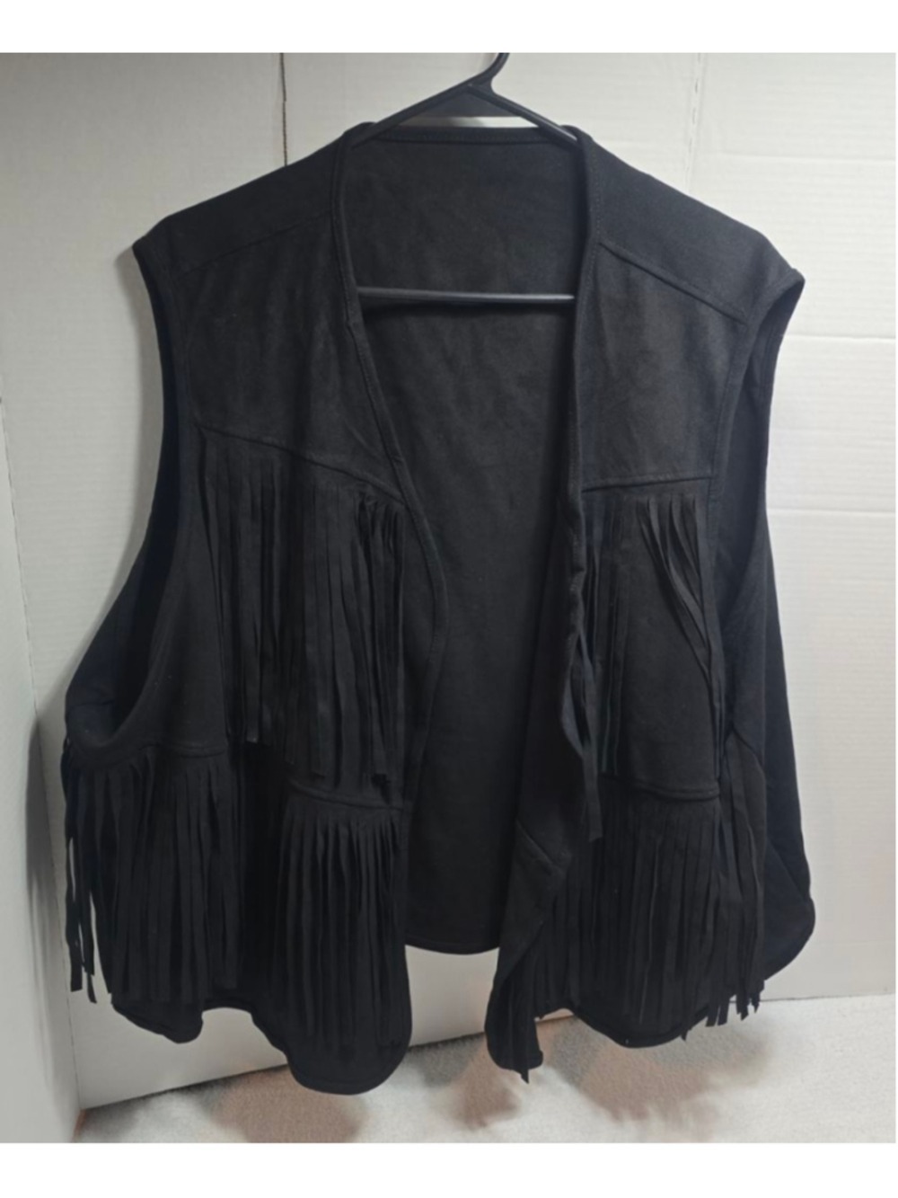 Women's Cosplay Black Fringed Vest 3X
